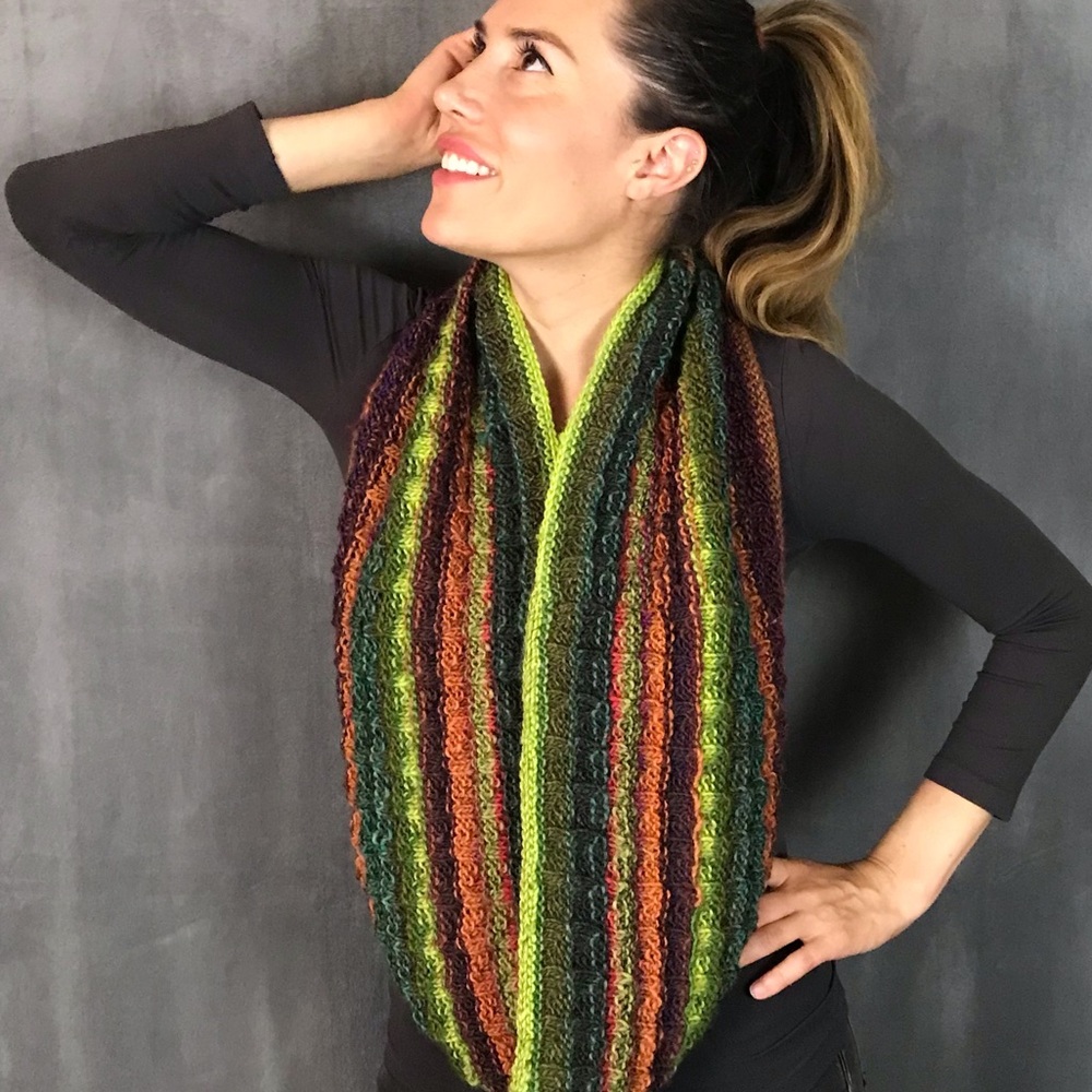 Hand Knit Long Eternity Style Scarf for Men & Women (K03-4H) New Without Tags - Picture 3 of 9
